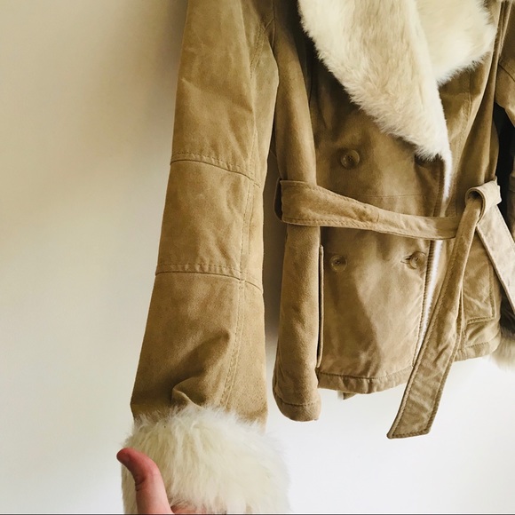 Women’s Wilson Tan Leather Fur Lined Jacket Size Small - Picture 4 of 8